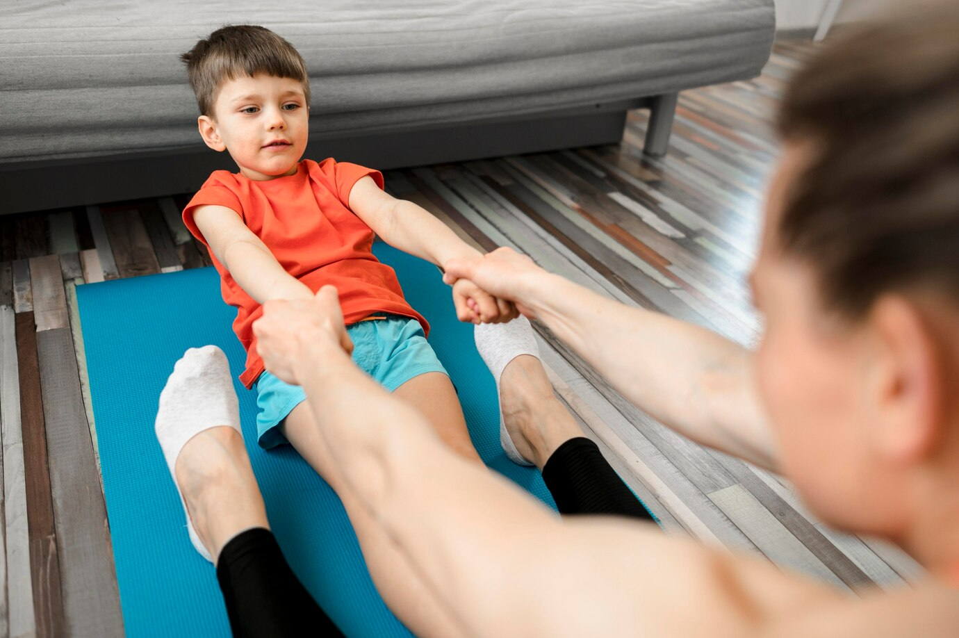 Therapy and Rehabilitation adorable young boy training with mother 23 2148539171